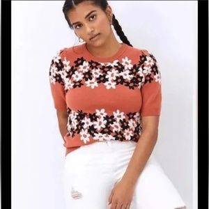 Maeve by Anthropolie Size Small Short Sleeve Floral Sweater